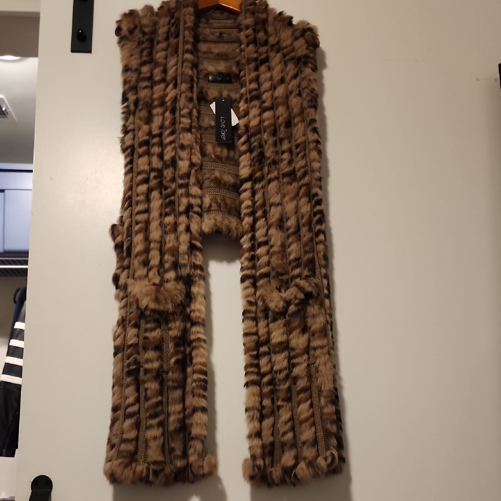 Love Token Brown Rabbit Fur Vest